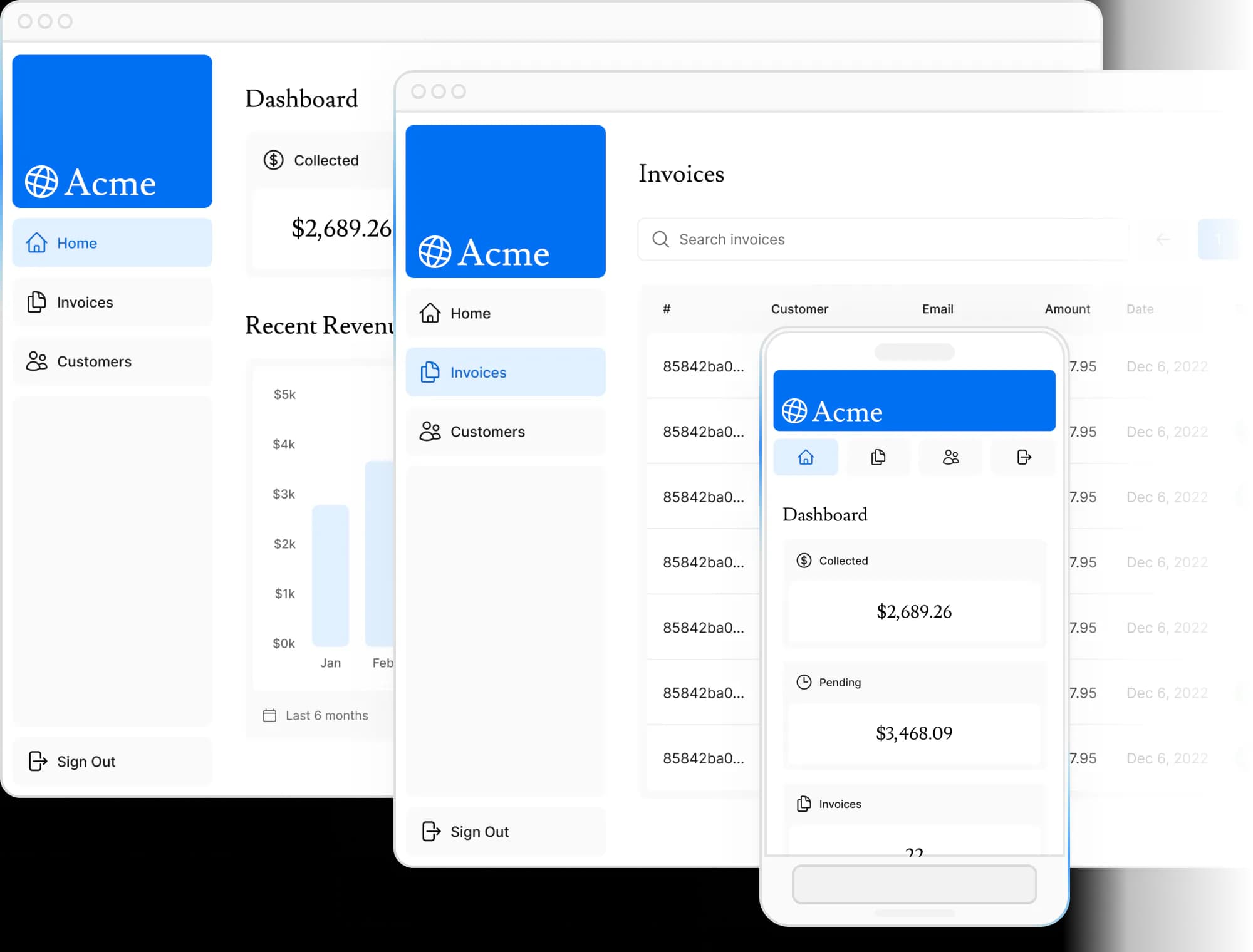 Invoice dashboard project preview